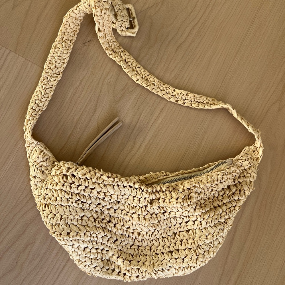 Topshop Beige Woven Crossbody Bag